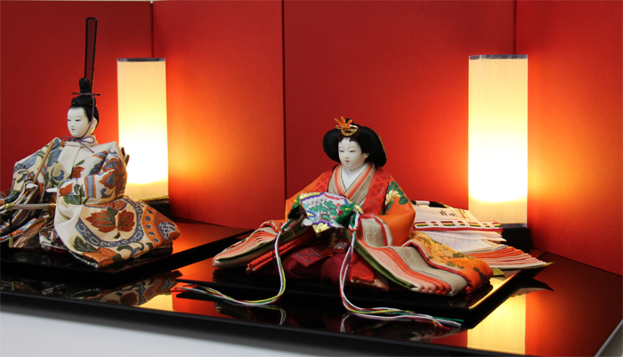 清水久遊作 雛人形十番親王飾りセット/正絹帯地#3232